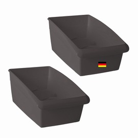 Novaliv Suppentütenbox groß 2er Set Schubladen Organizer Küche - 25 x 16 cm ANTHRAZIT GRAU Gewürzaufbewahrung Box - Ordnungssystem für Schubladen - Aufbewahrung von Dressing & Backzutaten