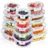 VERONES 30 Pieces Glass Meal Prep Containers Set, Stackable Food
