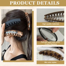 6 PCS Banana Clips for Women, 5.1" and 6.1" Large Banana Clips Hair for Thin to Thick Hair 5 inch Extra Large Banana Claw Clips for Thick Hair Girl, Hair Styling Accessories