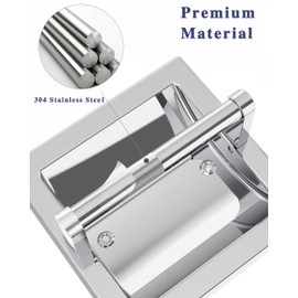 WZKALY Polished Chrome Recessed Toilet Paper Holder, Bathroom Wall Mount Recessed Pivoting Toilet Tissue Roll Paper Holder Include Rear Mounting Bracket