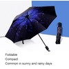 Hosoncovy Night Star Sky Folding Umbrella Double Layer Windproof Anti