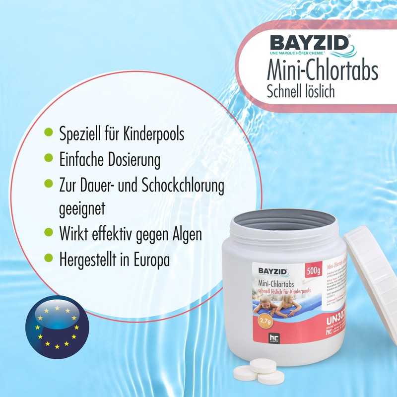 500 g Bayzid® Mini Chlorine Tablets 2.7 g Quick Dissolving