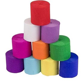 Shengsenfu Crepe Paper Streamers, 10 Rolls 82Ft Rainbow Streamers Party Decorations Streamer Paper Rolls, Colorful Party Streamers Decorations for Birthday, Party, Wedding, Daily Parties, Festivals