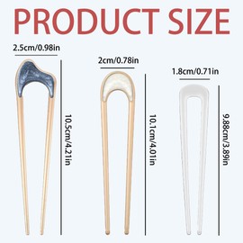 6 PCS Lexziuo U-Shaped French Hair Pins, Elegant Metal Vintage Twist Chignon & Bun Clip Fork Accessories, Perfect for Women with Thick or Thin Hairstyles, Ideal Gift