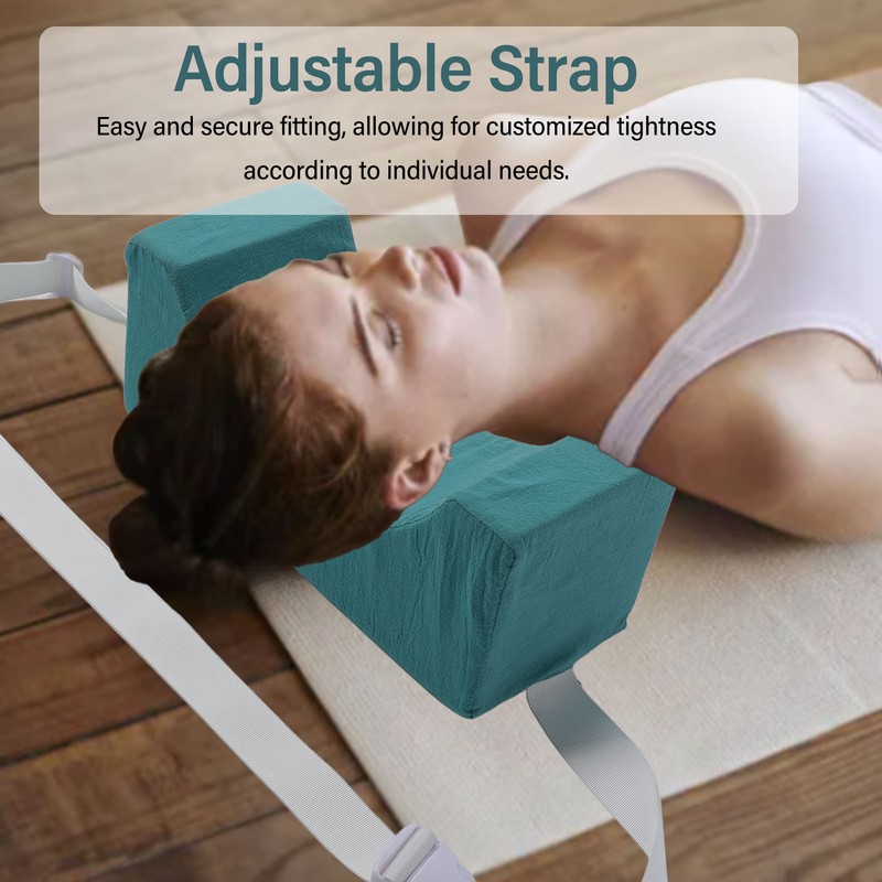 Head Positioner Pillow Green Cotton Cloth Comfortable Breathable Adjustable Neck
