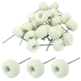 Rierdge 20pcs Cashmere Polishing Buffing Wheel, Buffing Wheel with 2.35mm×25mm Shank for Polishing Kit