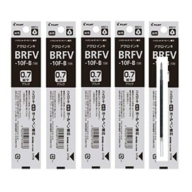 Pilot BRFV-10F-B Oil Ballpoint Pen Refill, Fine Point, 0.7mm, Black, 5 Pens