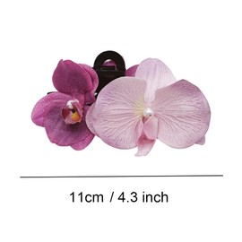 2 Pcs Hawaiian Large Flower Claw Clips Purple Orchid Hair Claw Clips Butterfly Hairpin Headpiece Floral Hair Barrettes Accessories for Women Girls