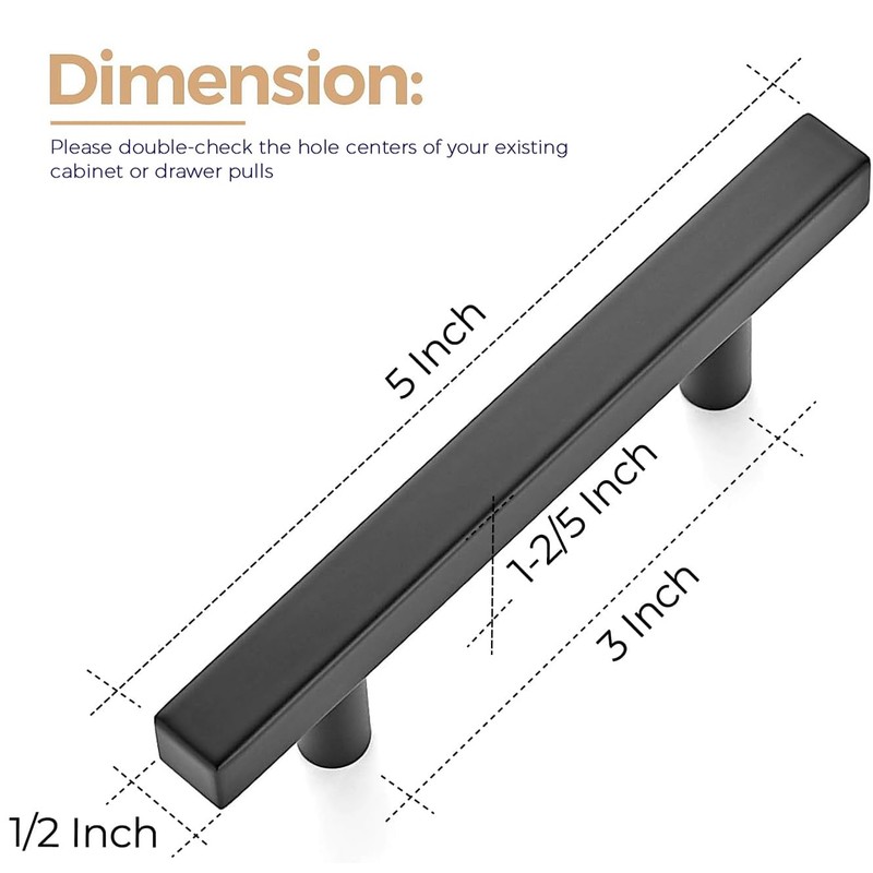 Ravinte 30 Pack 5 inch Square Cabinet Pulls Matte Black