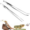 Amazleer 2 Pack Stainless Steel Reptile Feeding Tongs 10.6 Inch