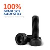 FullFun 480PCS M3 x 4/6/8/10/12/16/20mm Hex Socket Head Cap Screw