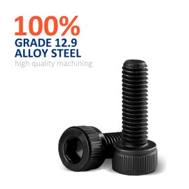 FullFun 480PCS M3 x 4/6/8/10/12/16/20mm Hex Socket Head Cap Screw Bolts Nuts Assortment Kit, 12.9 Alloy Steel Metric Screws with Allen Wrench, Allen Socket Hex Drive Black Machine Screws Set