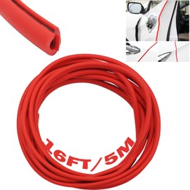 CTRICALVER Car Door Edge Protector, 5M Car Edge Trim Seal Protector U Shaped Car Protection Door Edge Guard Fit For Most Cars (Red)