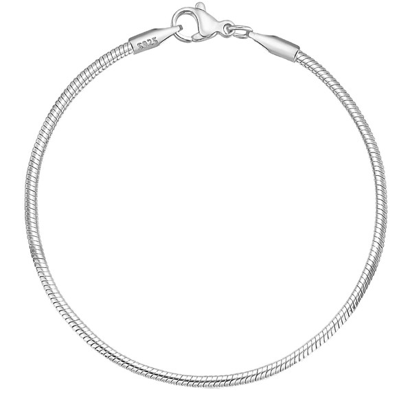Charm Bracelet 925 Sterling Silver Bracelets for Women 2mm Dainty