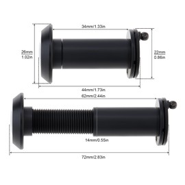 HOJLKLD Door Viewer Peephole, Solid Brass 180 Degree Peephole for 1-3/8" to 2-1/6" Doors, 5/9 Inch Pipe Diameter Door Viewer with Privacy Cover for Office Home Hotel (Black)