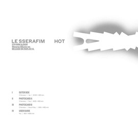 LE SSERAFIM - 5º mini álbum [caliente] (Weverse Albums Ver.B) caja exterior + tarjeta fotográfica A + tarjeta fotográfica B + guía de usuario+ 2 insignias de pines + 4 tarjetas fotográficas