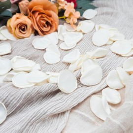 ZOOYOO 200Pcs Ivory Silk Rose Flower Petals for Valentaine's Day,Wedding Flower Gril Basket,Aisle Scatter,Table Centerpieces,Romantic Night Decoration,3.5cm Each