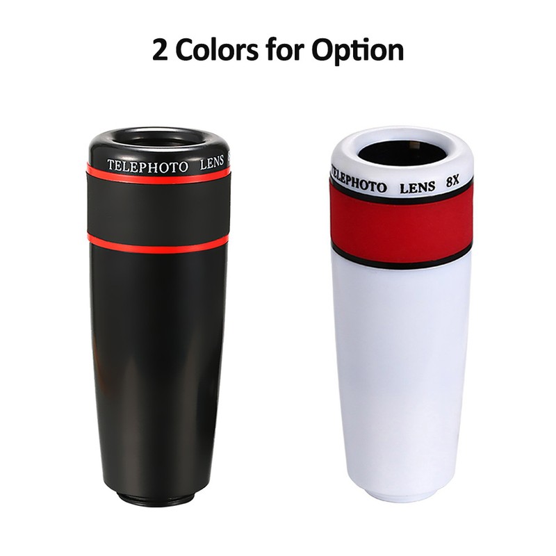 10PCS 8X Telephoto Mobile Phone Lens Universal Detachable Clip-on Lens