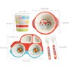 Bamboo Dinnerware Set for Kids Toddlers Car Plate Bowl Cup