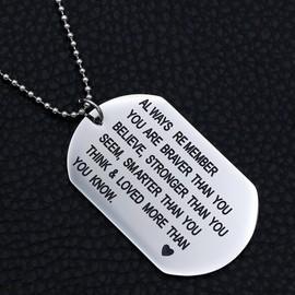 O.RIYA Always Remember You Are Braver Than You Believe Jewelry Necklace/Keyring (Grey02)