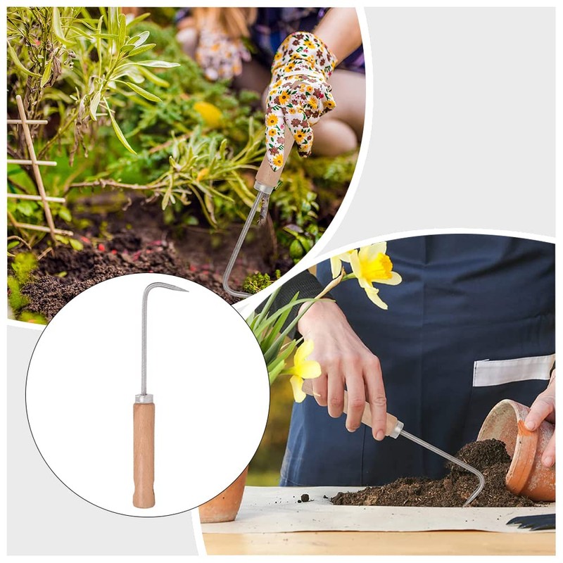 HiChuAng Weed Remover Tool Stainless Steel Patio Weeder Single Claw