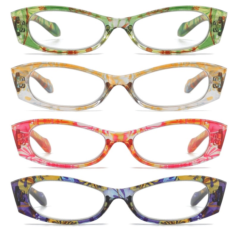 RaoOG 4 Pack Reading Glasses for Women Blue Light Blocking