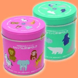 Kawai Liver Oil Drops, 300 Capsules, Vitamin C + Calcium, Set of 2