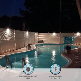 LEONLITE Unique Rays LED Low Voltage Deck Lights Outdoor, 12V Landscape Step Railing Fence Light, Aluminum, 3000K Warm White, IP65 Waterproof, Landscape Deck Light for Backyard, Bronze, Pack of 6