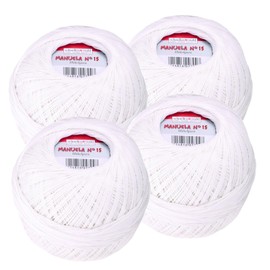 Manuela No. 15 Crochet Yarn 100% Cotton White