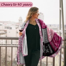 40th Birthday Gifts Women Men, 40th Birthday Decorations Blanket 50"X60", 40 Year Old Birthday Gifts for Women, 1984 Birthday Gifts for Women, 40th Birthday Ideas，Unique 40th Birthday Gifts Throw