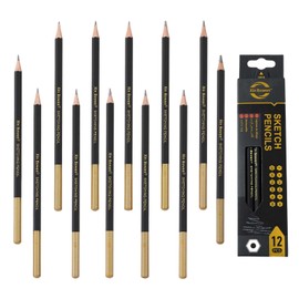 Tovbmup 12 Professional Drawing Pencils Set (8B-F) - Art & Sketching Graphite Pencils for Shading, Beginner to Artist Grade - Premium Art Supplies for Adults, Kids, School, Office & Studio