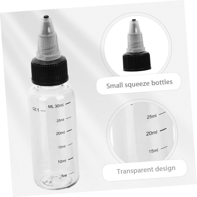 GLEAVI 8 pcs Transparent Squeeze Bottles with Scale for Liquids