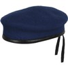 German Army Commando Beret Wool Felt with Leather Strap, blue