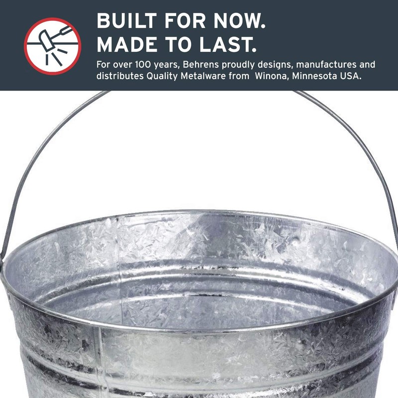 Behrens Hot-Dipped Galvanized Steel Utility Pail 4-1/4 Gallon