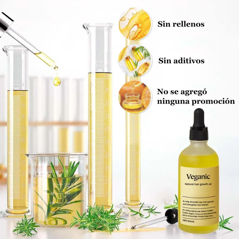 3pcs Aceite Esencial Para Cuidado Del Cabello Veganic Hair