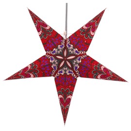 Guru-Shop Baldur Foldable Luminous Paper Star, Advent, Christmas Star, 60 cm - Window Decoration Star, 7 Tips