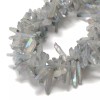 Gray Blue AB Electroplated Quartz Faceted Rough Points Beads 16-30mm