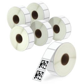 BETCKEY - 1" x 1" (25 mm x 25 mm) Square QR Code Labels Compatible with Zebra & More Label Printer,Premium Adhesive & Perforated [6 Rolls, 8280 Labels]