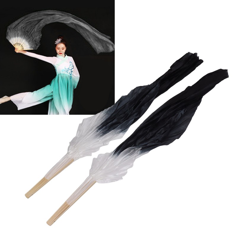 1 Pair Long Dance Fan Soft Beautiful Classical Dancing Fan
