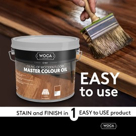 WOCA Denmark – Master Color Oil – Plant Based Oil Penetrating Stain and Finish for Wood Furniture, Floors, Trim and Cabinets– 0.9oz – White