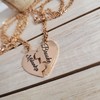 Customized NAME Puzzle Heart Pendant Necklace Interlocking Pair - A