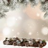 Christmas Advent Wreath Made of Multiple Materials Oblong with Green/Brown
