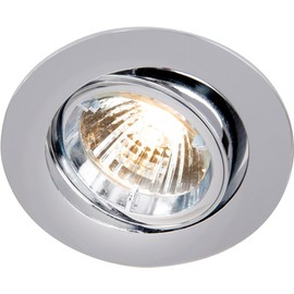 Knightsbridge IP20 230V/12V GU10/MR16 Chrome Recessed Tilt Twist & Lock Downlight, Aluminium