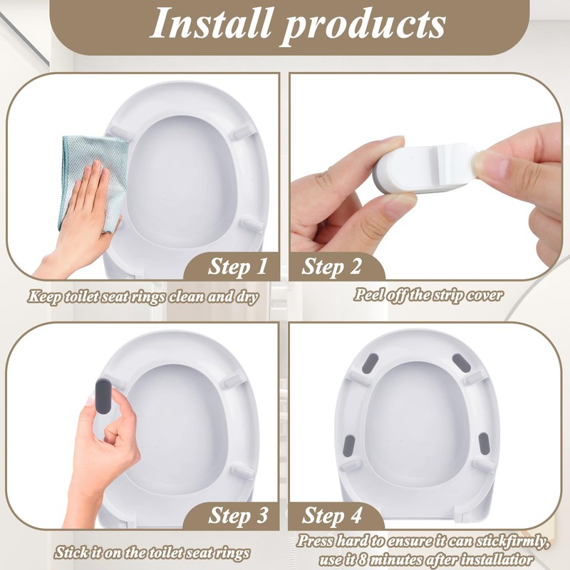 Universal Toilet Seat Bumpers, Suitable for Bidet Kits, 4 Pack