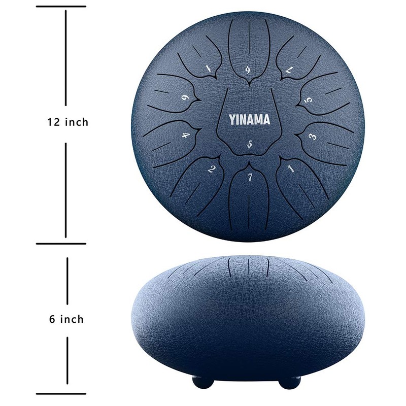 Yinama Steel Tongue Drum Percussion Instrument 11 Notes 12 inches