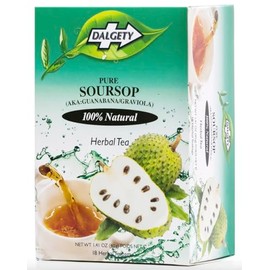 Daalgety Pure Soursop (Guanabana/Graviola) Herbal Tea, 100% Natural, 18 Teabags, 40g