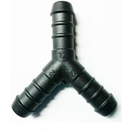 12mm Inline Y Piece Hose Connector- Barbed Nylon Joiner For Tube, Pipe Or Hose