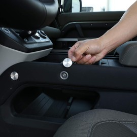 YIWANG Carbon Fiber Car Interior Accessories Gear Console Side Strip Cover Trim for Land Rover Defender 90 110 2020-2024 Replacement Parts (8pcs Screw Protective Cover-Silver)