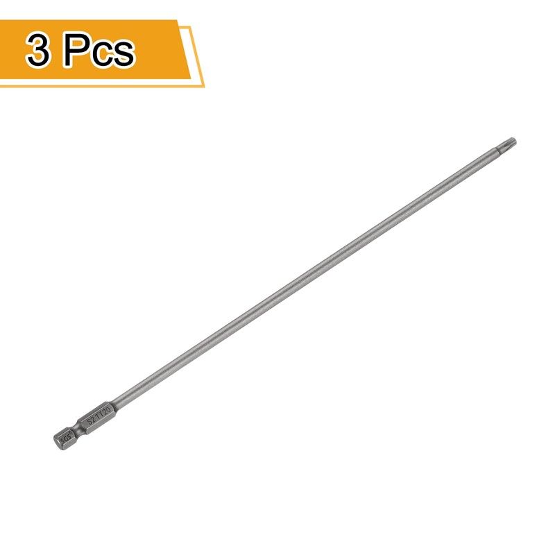 sourcing map 3pcs TT20 Security Torx Head Screwdriver Bit 10"