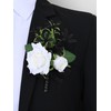 MAFELOE Corsage Boutonniere Set of 2 Pieces, White+Black (Y3-GH)